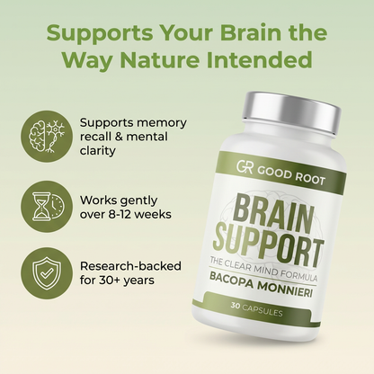 Goodroot Bacopa Monnieri Brain Support & Mental Clarity 30 Capsules